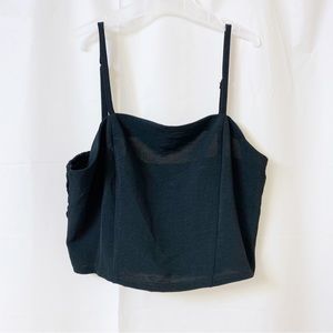 London Grace Collection Black Adjustable Spaghetti Strap Crop Top Medium